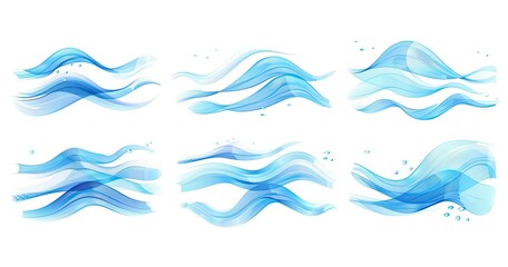 Abstract blue wave patterns illustrating fluid motion and tranquility in a serene background