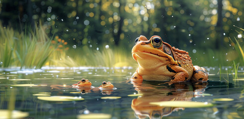 young man swimming in the park