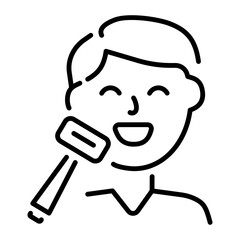 A linear icon showing a shaving razor