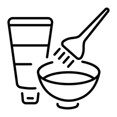 A line style icon depicting hair dye