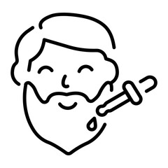 A line style icon depicting beard oil
