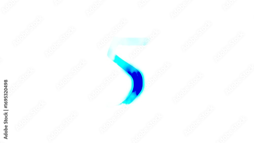 Poster countdown animation from 10 to 0 with blue fire letters effect