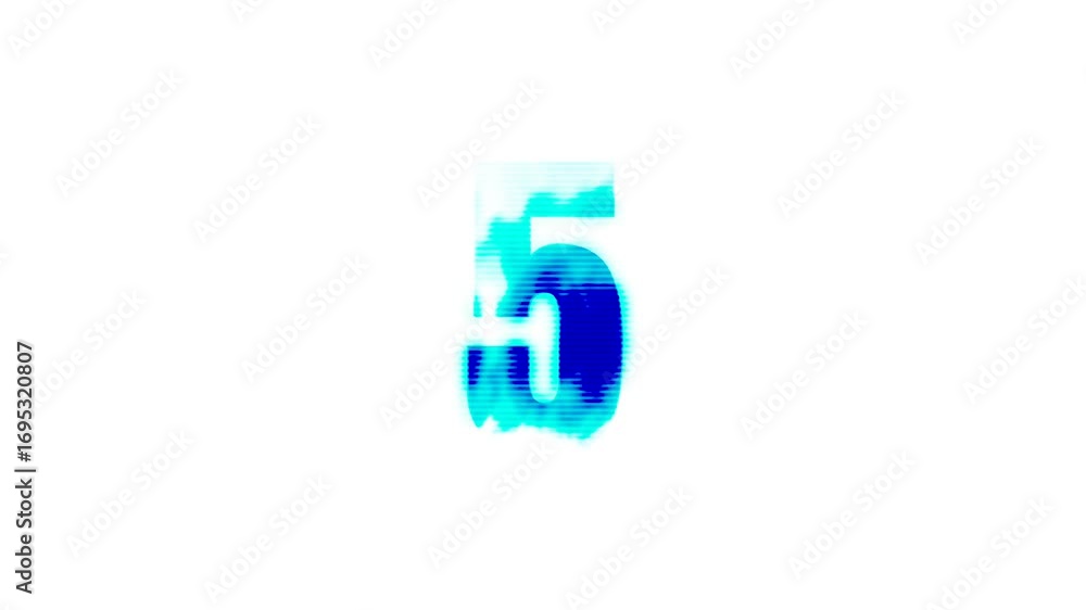Poster countdown animation from 10 to 0 with blue fire letters effect