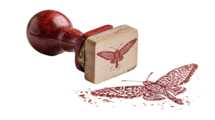 red rubber stamp isolated on white background