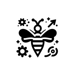 Minimal bee icon for productivity