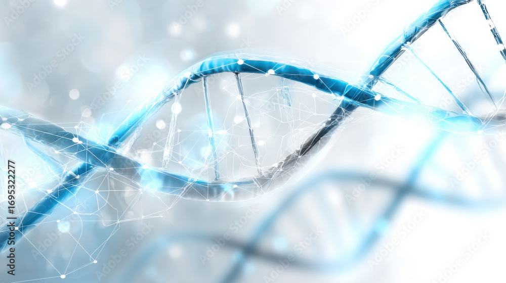 Poster dna strands form complex database system that showcases beauty of genetic information and its intric