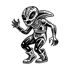 Fototapeta premium A glyph style illustration representing an alien monster
