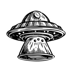 A sketchy style illustration showing a ufo
