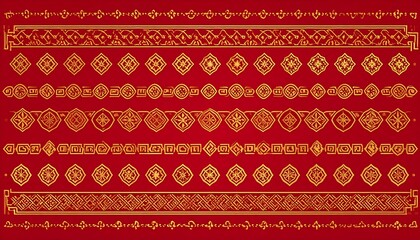 Ornate red and gold borders
