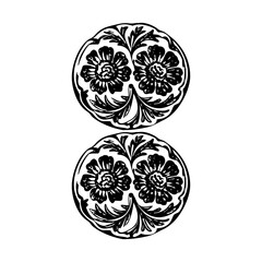 A glyph style illustration depicting carnation flowers