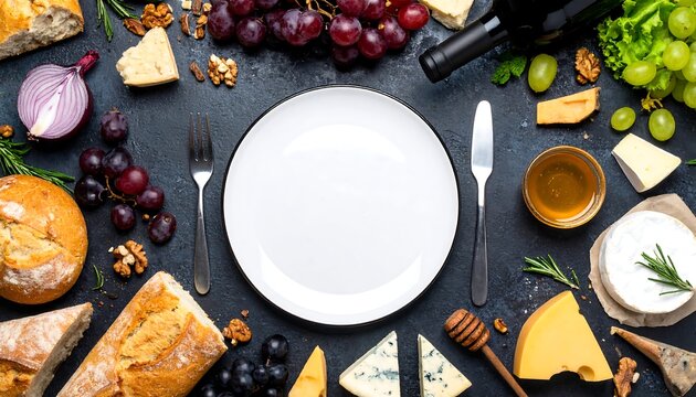 Gourmet cheese and bread platter