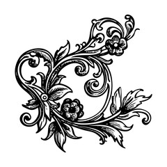 A vintage style illustration showing leafy corner