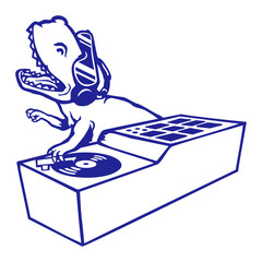 DJ T-Rex Turntable Sunglasses Headphone Party Music Club