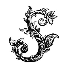 A vintage style illustration showing foliage