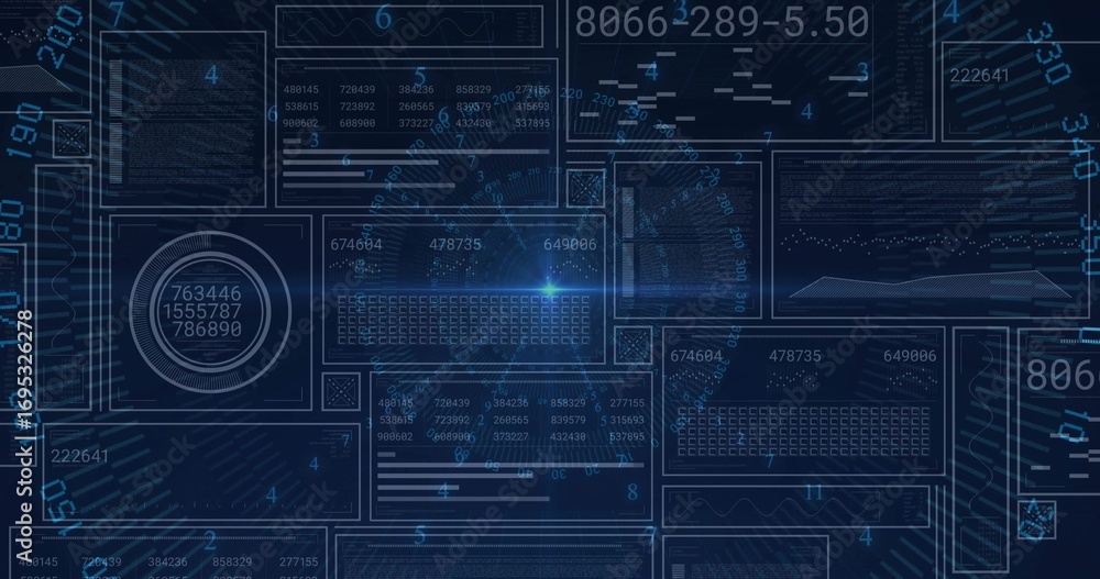 Aufkleber displaying futuristic data interface across dashboard showing translucent panels and readouts