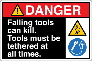 Obraz premium 22 DANGER Falling Tools Can K...