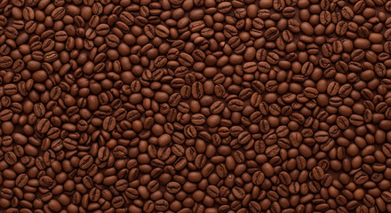 Rich Texture of Roasted Coffee Beans Background.