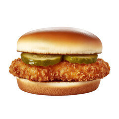 Crispy Chicken Sandwich with Pickles and Bun