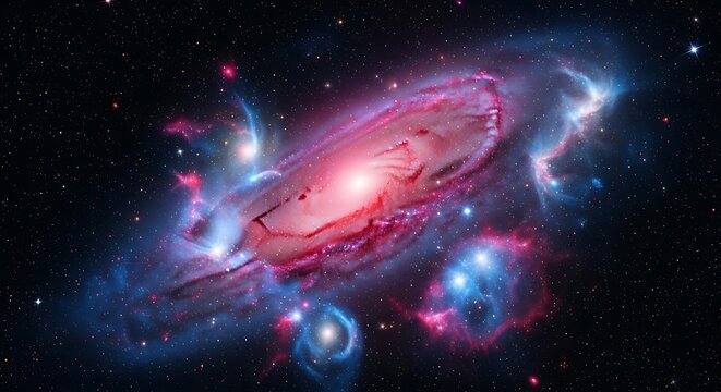 A Spectacular View of a Distant Galaxy in Deep Space