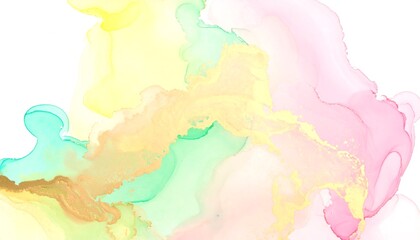 Delicate watercolor painting showcasing a blend of pastel colors, creating an abstract