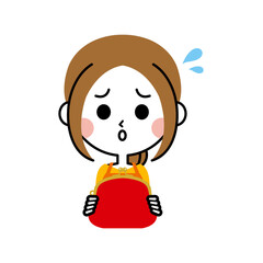 家計のやりくりに悩む主婦のイラスト