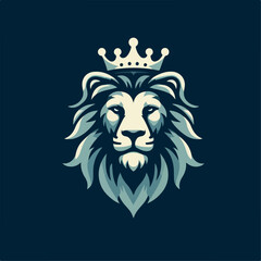 vector illustration of a lion logo wearing a king's crown