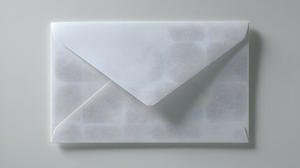 A plain white envelope displays a subtle, textured pattern, creating an intriguing visual.