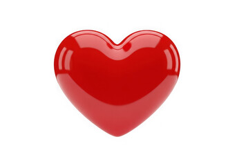 Fototapeta premium A glossy, vibrant red heart symbol, isolated on a pure transparent background