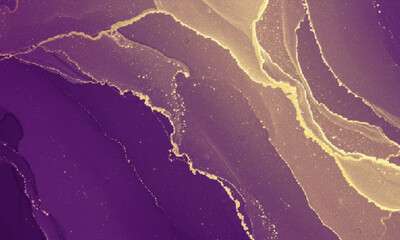 Purple and Gold Iridescent Watercolor Background