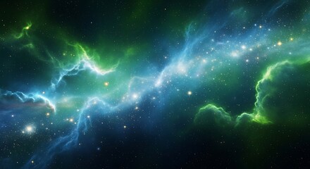 Vibrant Cosmic Nebula With Distant Stars Shining Brightly