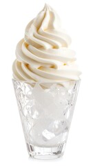 Creamy frozen yogurt in a glass