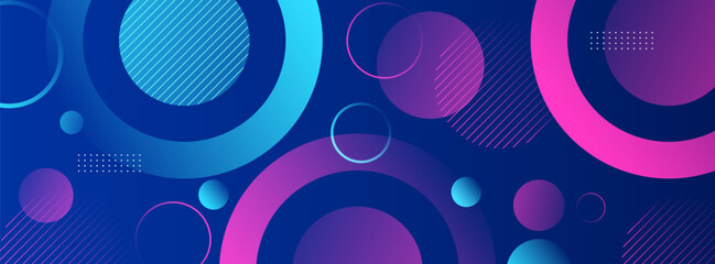Obraz premium Modern Abstract Circle Background with Neon Gradient.pinl and blue gradations.simple design.vector eps 10