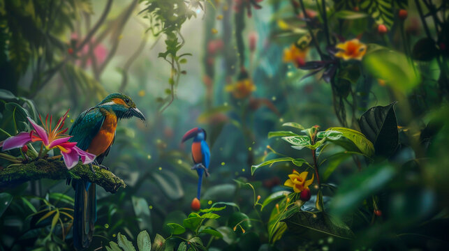 International Day for Biological Diversity rainforest wildlife, rare species, conservation theme, high detail macro