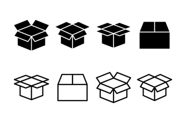 Box icon logo design. box sign and symbol, parcel, package
