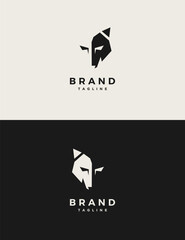 wolf head shadow vector logo design