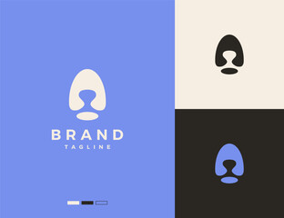 bear nose silhouette logo design