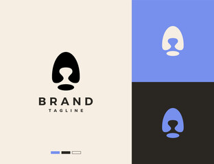 bear nose silhouette logo design