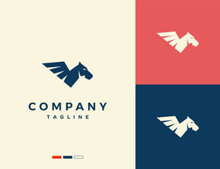 simple pegasus silhouette logo design