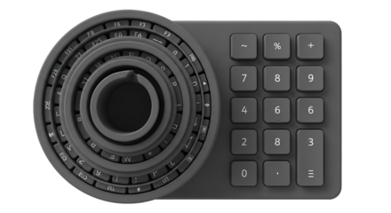 Modern Ergonomic Gray Number Pad and Rotary Dial