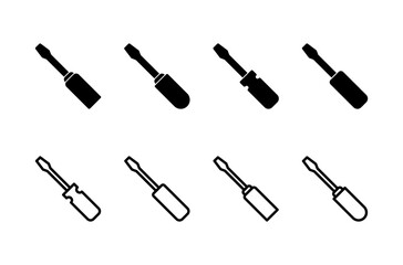 Screwdriver icon logo design. tools sign and symbol