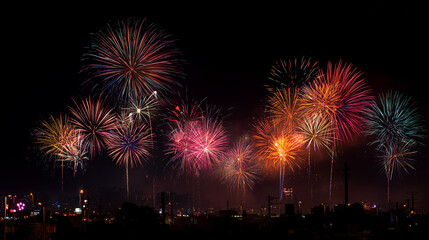 Fireworks in the Sky during Diwali Festival Night 