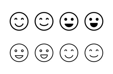 Smile icon logo design. smile emoticon icon. feedback sign and symbol