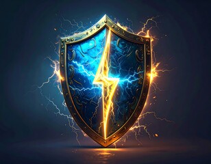 Powerful shield, glowing with lightning