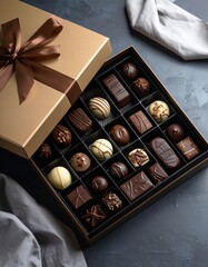 Luxury chocolates in a gift box