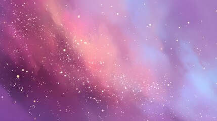 Obraz premium A dreamy, ethereal image portrays a celestial landscape of soft, pastel hues, filled with scattered glittering stars.