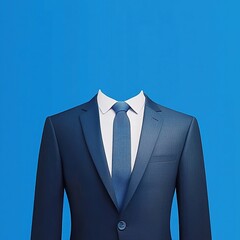 Professional Business Suit with Navy Blazer and White Shirt, Corporate Attire for Career and Formal Events