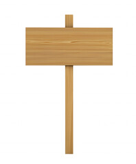 Rustic wooden sign with light brown grain texture on transparent background