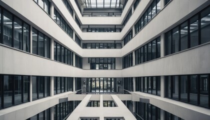 Obraz premium Symmetrical architecture in a modern building