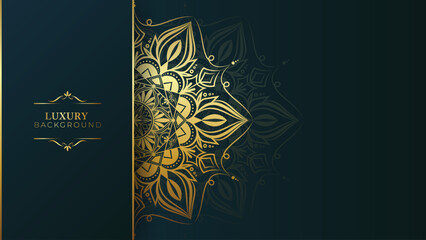 Luxury mandala background golden arabesque pattern Arabic Islamic east style. Ramadan Background