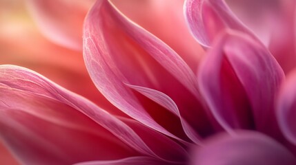 Fototapeta premium Pink Dahlia Petals: A Soft, Dreamy Macro Photograph